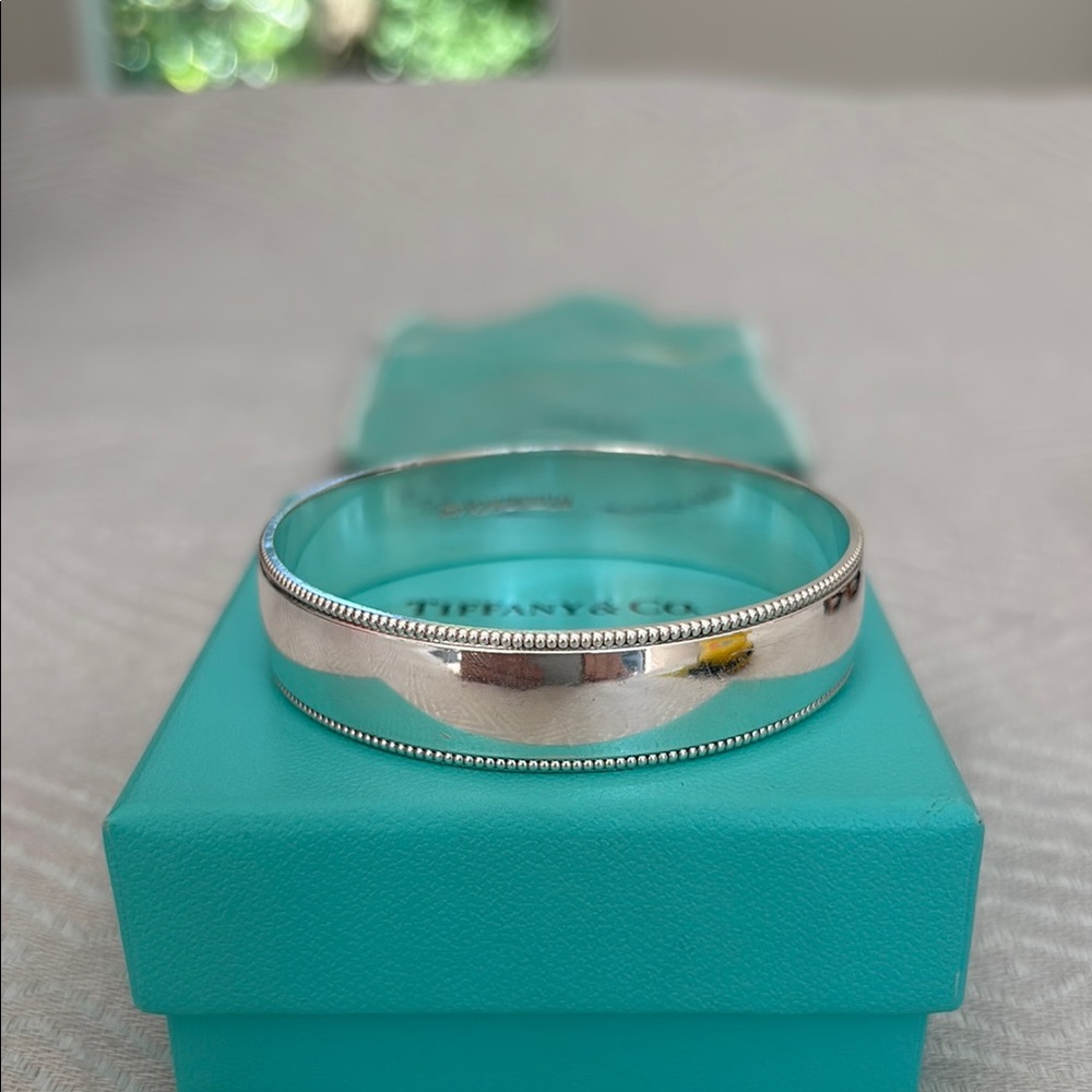 Tiffany & Co. Silver Bracelet with Beaded Edge